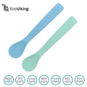 Silikonowe łyżeczki elastyczne BLW blue & mint 2 szt., Eco Viking