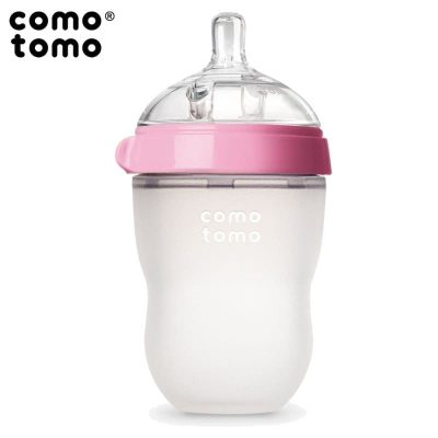 Antykolkowa butelka silikonowa Mom's breast 250 ml Pink Baby, Comotomo