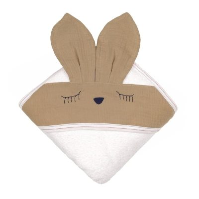 Ręcznik z kapturem Bunny 100 x 100 Beige, Hi Little One
