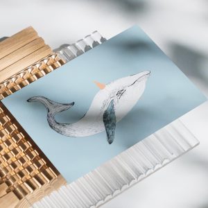 kartka okolicznościowa dla dzieci wieloryb kokko design